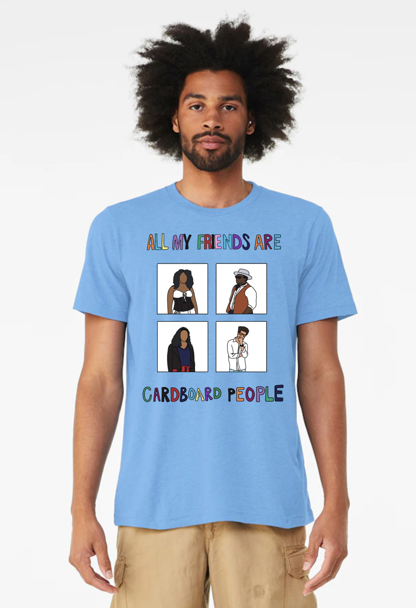 All of my Friends are Cardboard People Tee - Blue