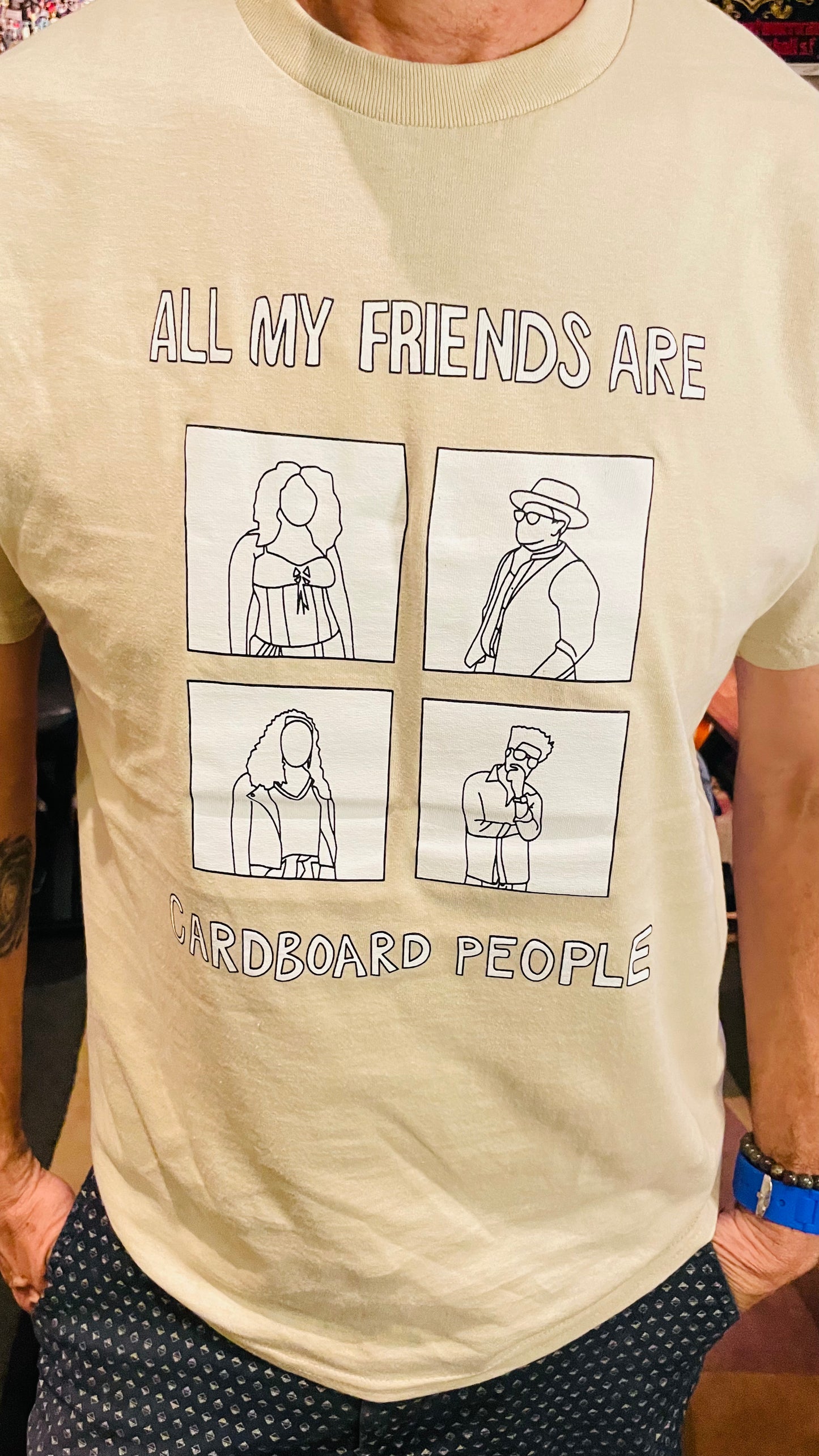 All My Friends Are Cardboard People Tee - Sand